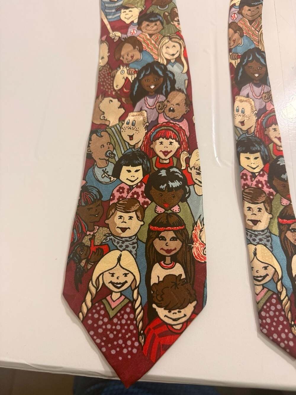 Children's Miracle Network Silk Novelty Tie Red Children Print